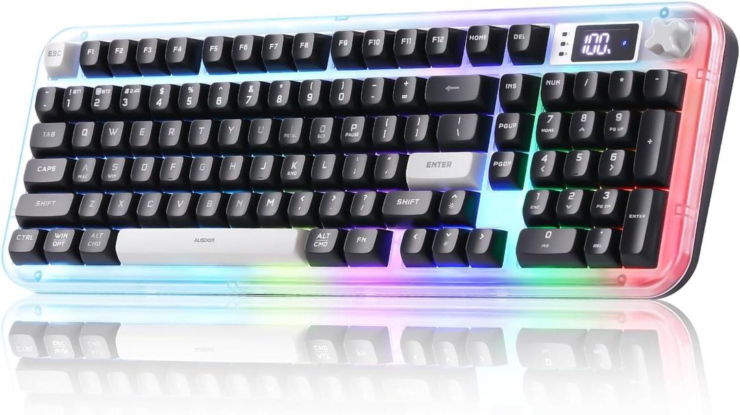 K98Pro Wireless Keyboard,Tri-Mode Silent Bluetooth Keyboard(Black)