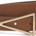 HOTWILL Women Belts for Jeans Dress Skinny Waist Belt with Gold Triangle Buckle 0.90" Width Thin Belts for Ladies Brown Medium (Brown, M)