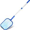 Pool Skimmer Net with Adjustable 17-40" Telescopic Pole - Fine Mesh Net - Leaf Skimmer for Cleaning Surface of Swimming Pools, Hot Tubs, Spas and Fountains