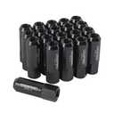 Extended Forged Aluminum Tuner Racing Lug Nut 20PCS - M14x1.5 Thread, 60MM Length, Black