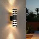 6Pack 15inch LED Cylinder Up & Down Wall Lights,18W Modern Outdoor Wall Light 4000K Day White Aluminum Body Waterproof IP65 LED Exterior Light Fixtures Wall Mount for House Patio Garage Garden