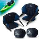 Upgraded Kayak Seat with Back Support & Enhanced Side Support, Universal Folding Paddle Board Seat for Inflatable Kayak, Canoe, SUP, Fishing Boat, 2 Pack