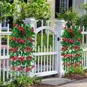 Magrowie Pack of 4pcs Artificial Hanging Bougainvillea Silk Plastic Flower Vines Faux Plant for Indoor Outdoor Home Farmhouse Garden Porch Eave Wall Fence Wedding Party Decor (Fuchsia)