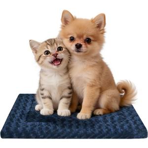 Dog Bed Mat - Reversible Dog Crate Bed Mats, Soft & Breathable Kennel Pad, Durable Crate Bed for Small Dogs & Cats (XS(18"*14"*1.2"), Navy)