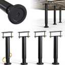 YUEYIN Under Bed Metal Support Legs, Adjustable Height Bed Frame Support Leg, Bed Slat Support Leg for Heavy Duty/Wooden/King/Queen Bed Frame (7"12.6" (4pcs))