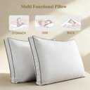 DOWNCOOL Goose Down Bed Pillows King Size Set of 2, Pillow Soft Support for Side, Back or Stomach Sleepers, for Better Sleep Experience, White 20" x 36"