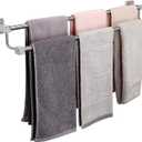 TocTen Double Bath Towel Bar - Thicken SUS304 Stainless Steel Towel Rack for Bathroom, Bathroom Accessories Double Towel Rod Heavy Duty Wall Mounted Square Towel Holder(Brushed Nickel, 30 INCH)
