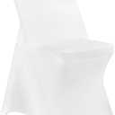 Stretch Spandex Chair Covers - White 50 PCS, Folding Kitchen Chairs Cover, Universal Washable Slipcovers Protector, Removable Chair Seat Covers, for Wedding Party Dining Room Banquet Event