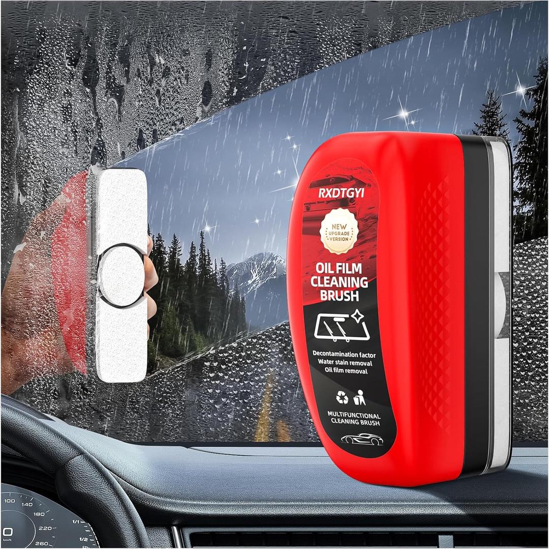 Automotive Oil Film Cleaning Brush, Car Glass Oil Film Cleaner, Car Windshield Oil Film Cleaner, Prevents Rain And Fog Cleaning Glass Brush, 4.06oz(120ML) Capacity (1PCS)