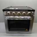 CAMPLUX Classic RV Stove Propane Range 21 Inches, Propane Oven with 3 Burners Cooktop for RV, RV Propane Oven Stove Combo 28,100 BTU/Hr, Stainless Steel RGS21MSF