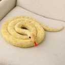 NatureMan Lifelike Snake Stuffed Animal Soft Stuffed Snake Toy 78'' Long Fake Snake Plush Toy, Realistic Plush Snake Pranks Toys,Children's Toy Gift (Yellow)