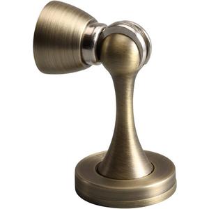 YAGU Door Stopper 1 Pack Magnetic, Zinc Alloy Brushed Bronze Door Stops Catch Holder Wall Floor Mounted, Magnet Metal Soft-Catch