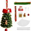 2 x Pipe Cleaners Christmas Tree Ornaments Kit, Pipe Cleaner Craft Set for Holiday Family Activity, Handmade Christmas Hanging Decorations for Car, Wall, Mantels, Bedroom, Classroom, Office (Dark Green)