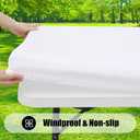 Smiry 2 Pack Rectangle Picnic Table Cloth, Waterproof Elastic Fitted Tablecloths, Washable Polyester Rectangular Patio Table Cover for Camping, Indoor and Outdoor (White, 30"x60")