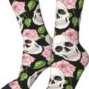 Cute Pink Pig Socks for Men Women, Christmas Stocking Stuffers, Funny Crew Socks Warm Gifts (Black)