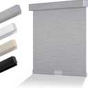 Boolegon Blackout Roller Shades for Windows,Cordless,Jacquard Fabric,Roller Windows Blinds,Thermal Insulated Fabric UV Protection,Window Shades for Home,Office,Bedroom,Door,Blackout-Grey,Custom Now