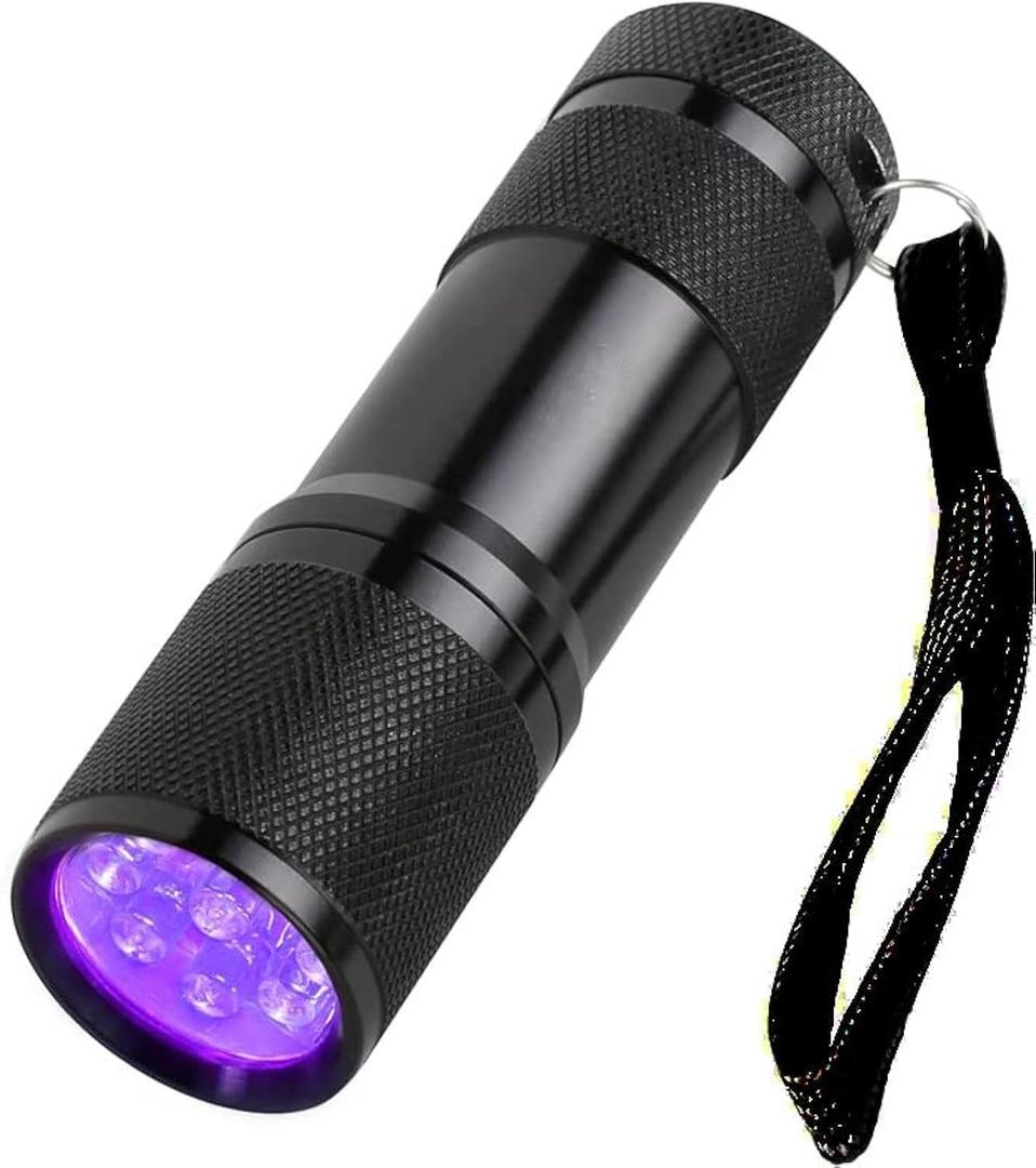 UV Ultra-Violet 12 LED Flashlight Blacklight Light 395 nM Inspection Lamp Torch