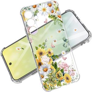 for Samsung Galaxy A26 Case 5G 6.7", [10FT Military Grade Drop Test] Flowers Soft Slim TPU Protective Shockproof Phone Case CoverSunshine Blossom
