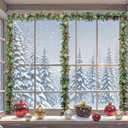 6Ft Christmas Garland with Lights, Artificial Christmas Garland with Pine Needles and Red Berries, Battery Operated Mantel Fireplace Holiday Winter Xmas Decor 2P