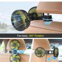 Poraxy Car Fans for Backseat Kids, Dual Head Car Fans that Blow Cold Air, Cooling USB Back Seat 3 Speed 360 Degree Rotatable Headrest Fan, Adjustable Clip Vehicles Rear Seat Air Fan for Sedan SUV RV