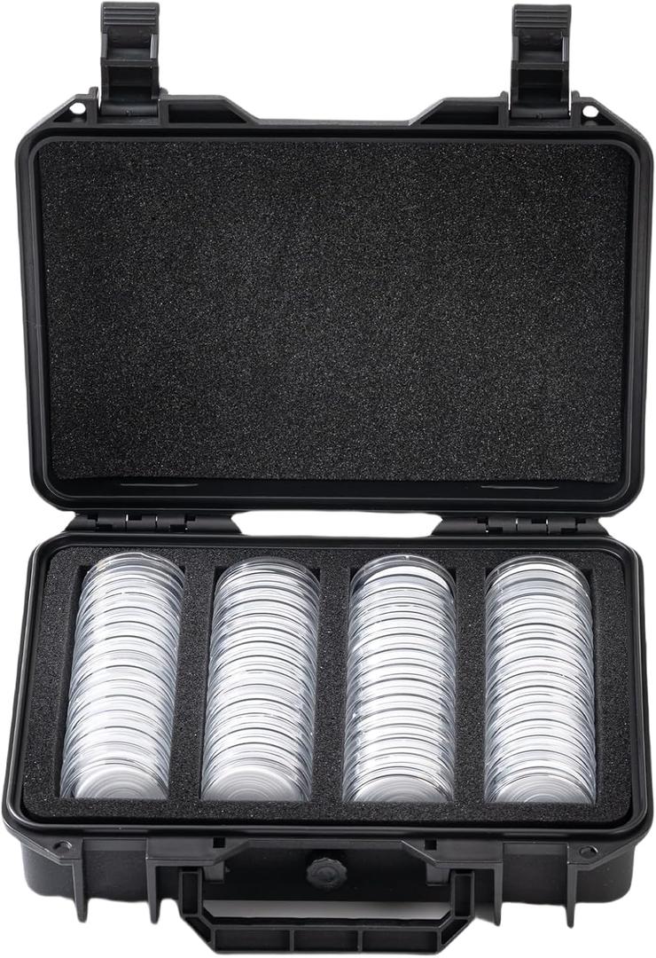 Coin Case Contains 60 Pcs Clear Plastic Coin Capsules, up to 40mm Coin Collection American Silver Eagle Liberty Coin17/20/25/27/30/33/38/40mm