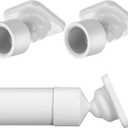 2 Sets Angled Shower Rod Mount for Sloped Walls Angled Wall Bracket for 25 mm Shower Bar Low Cost Solution (White)