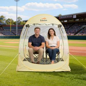 Lenotos Pop Up Sports Tent, Instant Clear Bubble Tent, with Removable Top Cover, Outdoor All Weather Shelter, for Watching Sports, Cheering, Fishing and Camping (50" L x 50" W x 62" H)