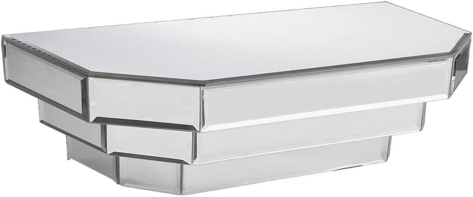 Howard Elliott Collection Mirrored Floating Wall Shelf for Home Decor, Silver Wall Mounted Modern Glass Shelf, Decorative Mirror Shelf for Living Room, Bathroom and Entryway, 6 x 16 x 7 Inch