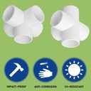 7 x 6Pack 5 Way PVC Fittings 1-1/2Inch, SCH40 Furniture Grade Elbow Fittings for 1-1/2Inch PVC Pipe, Elbow Pipe Fitting Connector for Garden Enclosures Dog Agility Jumps Greenhouse