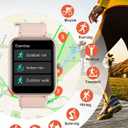 Fitness Tracker Fitness Watches for Women Men (Make/Answer Calls), 1.85" Smart Watch for iPhone/Android Phones, Heart Rate/Sleep Monitor Steps Tracker Watch Pedometer IP68 Waterproof (Pink/gold)