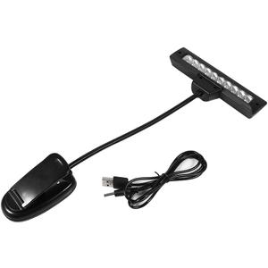 Niiyen Rechargeable Music Stand Light,10 LED Clip-on Music Stand Clamp Light Bedroom Desk Reading Lamp for Music Stands, Pianos, Orchestra Pits, Desks, Tables, Dark Clubs 110V ~220V(1#)