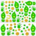 500PCS Leprechaun Footprint Stickers, St. Patricks Day Floor Decals for Kids Home Party, Removable Shamrock & Gold Coin Trail Decor (Green & Yellow)