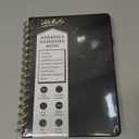 WEMATE Spiral Address Book with Alphabetical Tabs, Leather Password Book, Address Organizer Telephone Notebook Journal Keep Contact Safe Hardcover Large Print for Seniors Home Office 5.88.2, Black