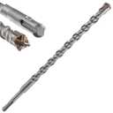 Concrete Drill Bit - 1pcs 5/8" X 12"-10" Cross-Type Double Thread Carbide Material Suitable for Brick, Cement Walls, Stone, Extra Long Hammer Drill Bits