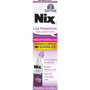 Nix Lice Prevention Daily Leave-In Spray for Kids, Long-Lasting Protection, Repels Superlice, 6 Fl Oz