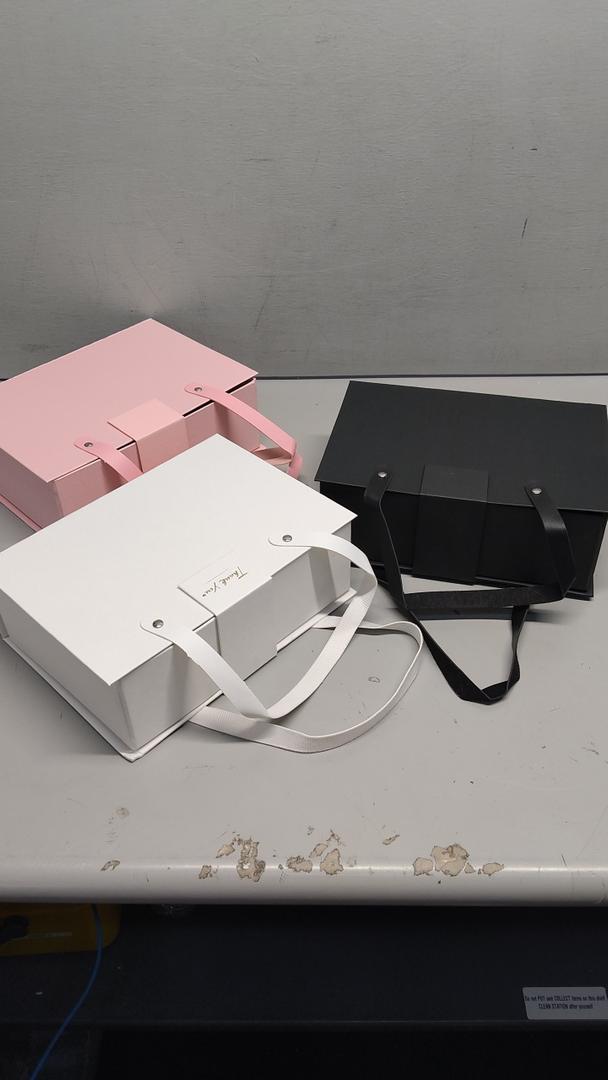 Foldable Box Magnetic Case for Packaging Small Black Pink White Box Paper Present Case Reusable 3 Pack