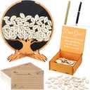 Wooden Funeral Guest Book Set for Memorial Service Celebration of Life Decorations Loving Memory Guestbook Included Share a Memory or Words of Love Cards Pen Table Sign(Tree of Life)