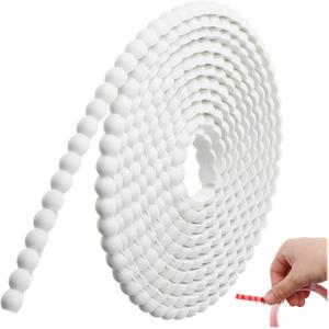 Leinuosen Flexible Molding Trim Peel and Stick for Walls 10ft Decorative Bead Pearl DIY Wall Trim for Bathroom Mirror Frame Border Backsplash Tile Ceiling Cabinet TV Wall Edge(White, 10ft /12 mm)