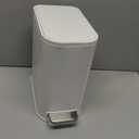 Cesun Small Bathroom Trash Can with Lid Soft Close, Step Pedal, 5 Liter / 1.3 Gallon Stainless Steel Garbage Can with Removable Inner Bucket, Waste Basket for Bathroom, Bedroom (White)