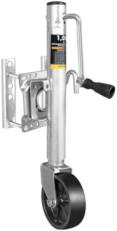 Torin 1000 lbs Trailer Jack with Wheel, Heavy Duty Swivel Boat Trailer Jack Single Whee, 10" Lift, Bolt-on Trailer Tongue Jack for RV Boat ATR39001B, Silver