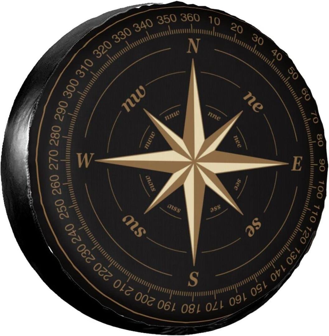 Compass Rv Spare Tire Covers - Universal Weatherproof & Dustproof Wheel Protectors for Trailer, SUV, Truck, Camper - 15"