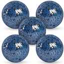FUTUREPLUSX 5PCS Decorative Balls for Bowls, 3.14 Inch Dark Blue Orbs Glass Balls for Centerpiece Bowls Mosaic Sphere for Home Decoration Dining Table