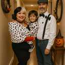 Halloween Costume Women, Halloween Costume for Women with Dalmatian Shawl Coat, 1920s Red Gloves and Long Plastic Holder