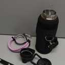 32-40-64OZ Stainless Steel Water Bottle - Black Water Bottle with Straw & Spout Lid, Paracord Handle & Bottle Sleeve, Insulated Vacuum Water Flask Double-Wall Metal Thermo Cup Canteen for Gym School