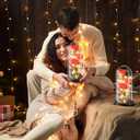 WINTERCRUSH Premium Light-Up Glass Rose - Perfect Birthday,Mother's Day,Valentine's for Women,Mom,Wife,Grandma,or Girlfriend - Colorful Rainbow Rose,Ideal for Home Decor (Red)