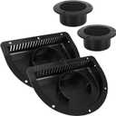 Lonffery RV Vent Covers for Trailer - Side Air Vents for ATV, Cycle, Truck, Cargo, Work Trailers (2Pack, Black)