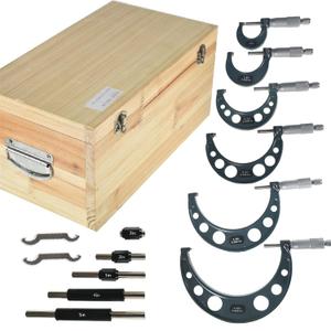 6-Pack Outside Micrometer Set 0-6In Precision Machinist Tools W/Carbide Tips and Ratchet Stop