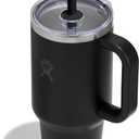 Hydro Flask Travel Tumbler with Handle, Clear Lid and Straw - Insulated Stainless Steel