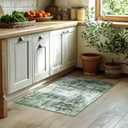 2x3 Washable Entryway Area Rugs Non-Slip Modern Abstract Throw Rugs Stain-Resistant Soft Kitchen Non-Shedding Area Rug for Bathroom, Door Mat, Green