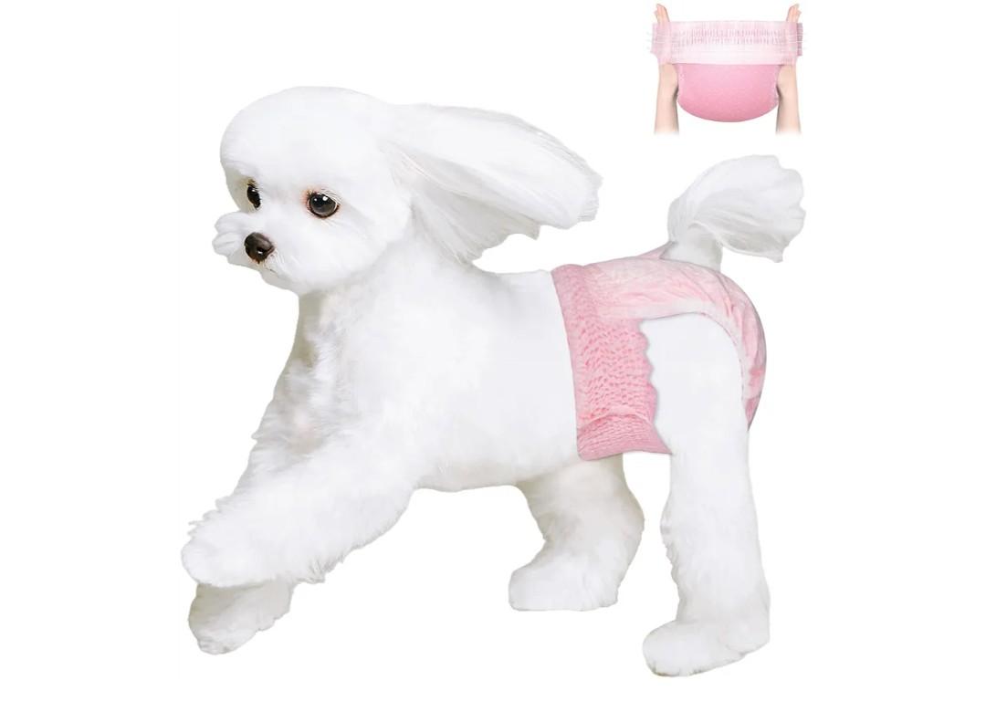 Ambreview Disposable Dog Diapers Female, Just Pull It Up, Doggie Diapers for Female Dogs, Strong Absorbency | Leak Proof, for Dogs in Heat | Elderly | Disabled, Size S, 10 PCS